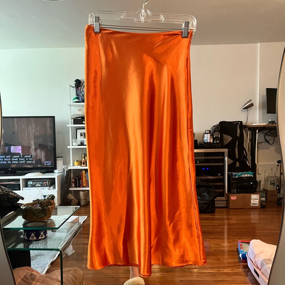 Female Form Orange Slip Skirt